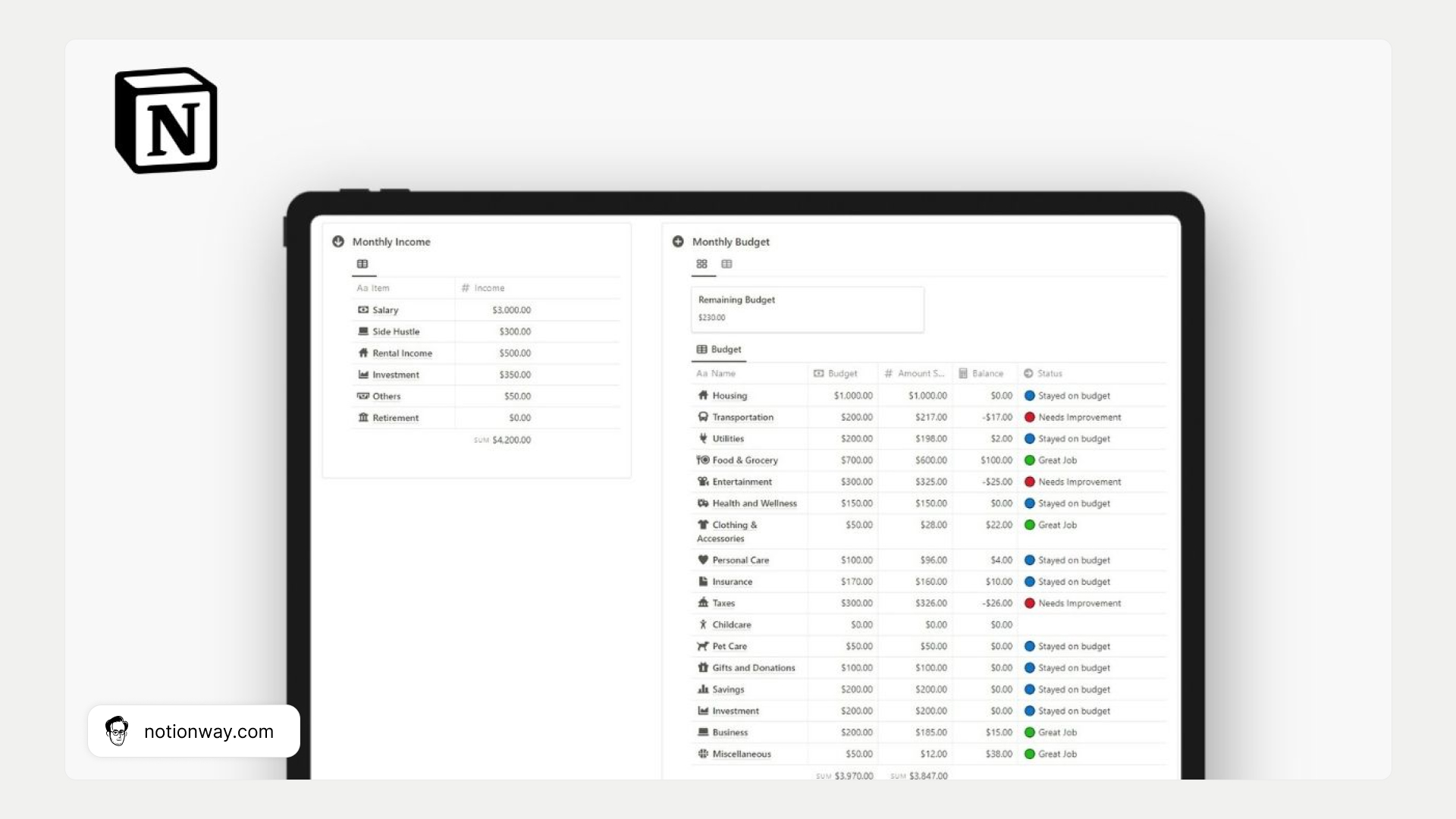 11 Free Notion Budget Templates to Track Your Expenses